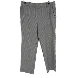Ann Taylor LOFT Riviera Slim Straight Dress Pants Black Gingham High Rise 12